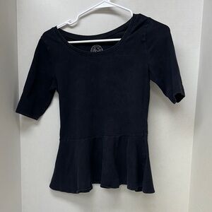 So black peplum shirt size medium